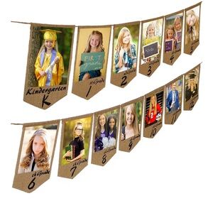 Graduation Burlap School Years k-12 Photo Banner.